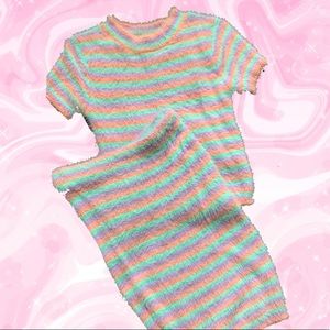 Fuzzy skirt and shirt set!